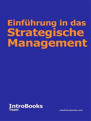 cover image of Einführung in das Strategische Management
